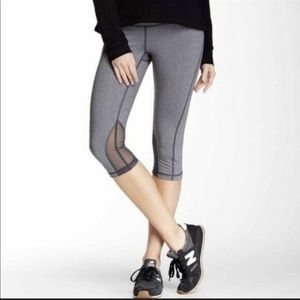Zella grey Capri leggings w/ peekaboo calf pannel
